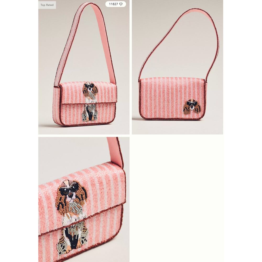 The Fiona Beaded Bag: Animal Edition | Cocker Spaniel | Pink Bag | Minor Flaws